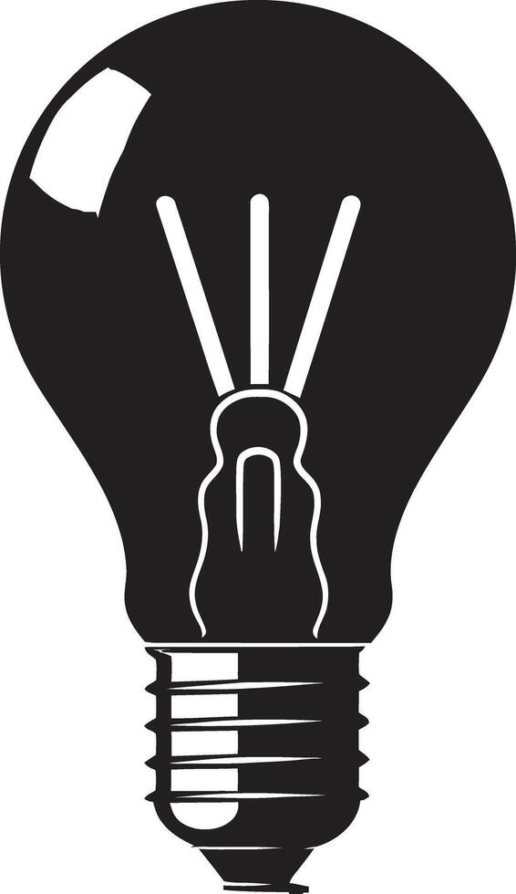 Innovative Shadows Black Bulb Symbolism Radiant Minimalism Black Bulb Identity vector