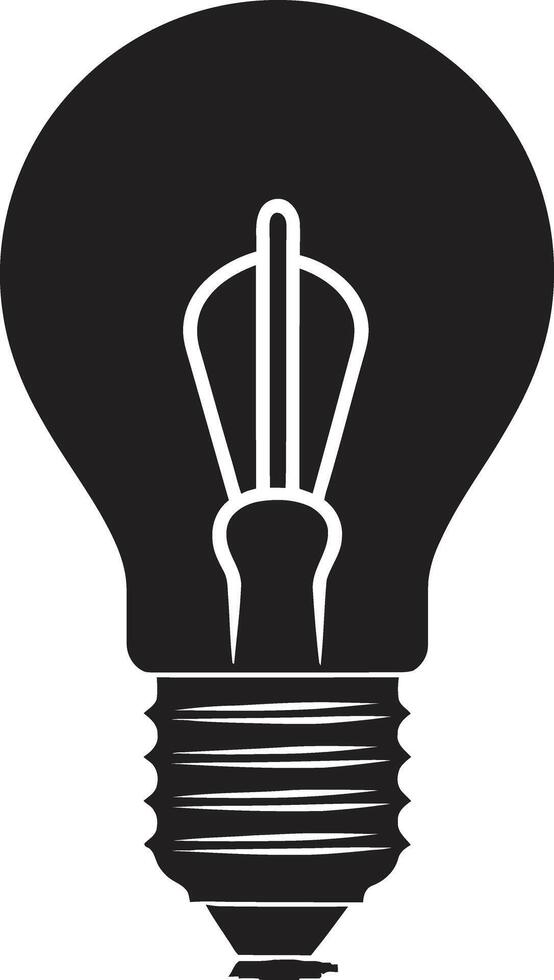 Refined Brilliance Black Bulb Conceptualization Elegant Radiance Black Bulb Emblem vector