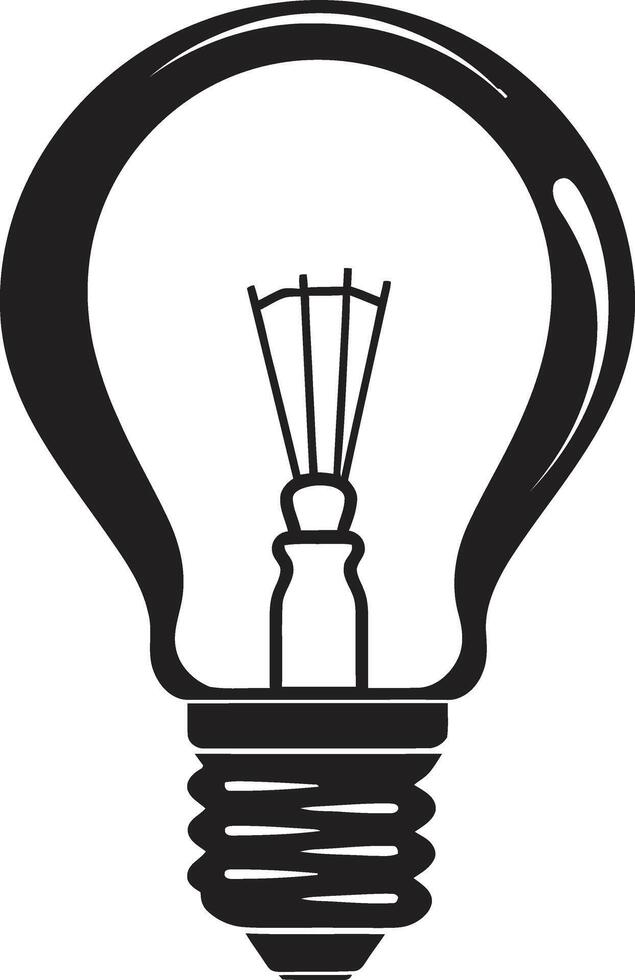 Subtle Illumination Black Bulb Symbol Shadows in Black Bulb Emblematic vector
