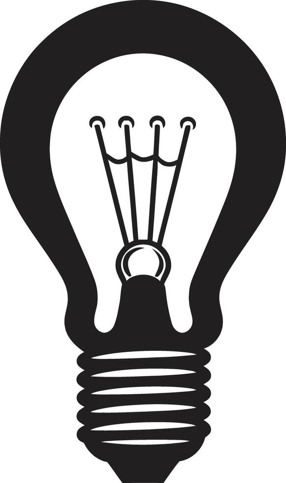 Innovative Illumination Black Bulb Creation Luminosity Refined Black Bulb Identity vector