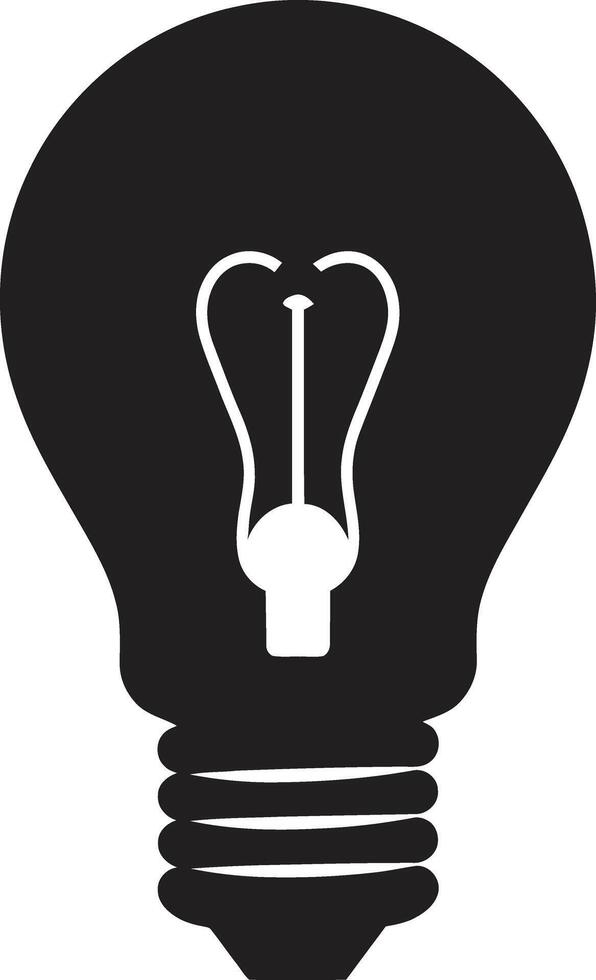 Glowing Perspectives Black Bulb Symbol Elegant Luminescence Black Bulb Emblematic vector