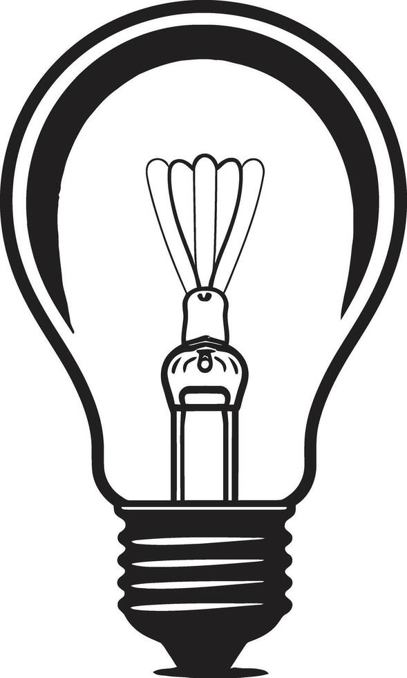 Glowing Innovation Black Bulb ography Luminous Elegance Black Bulb Symbol vector