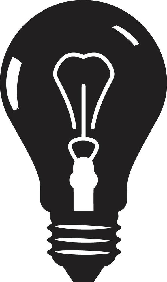 Shadows of Brilliance Black Bulb Representation Elegant Luminary Black Bulb Emblem vector