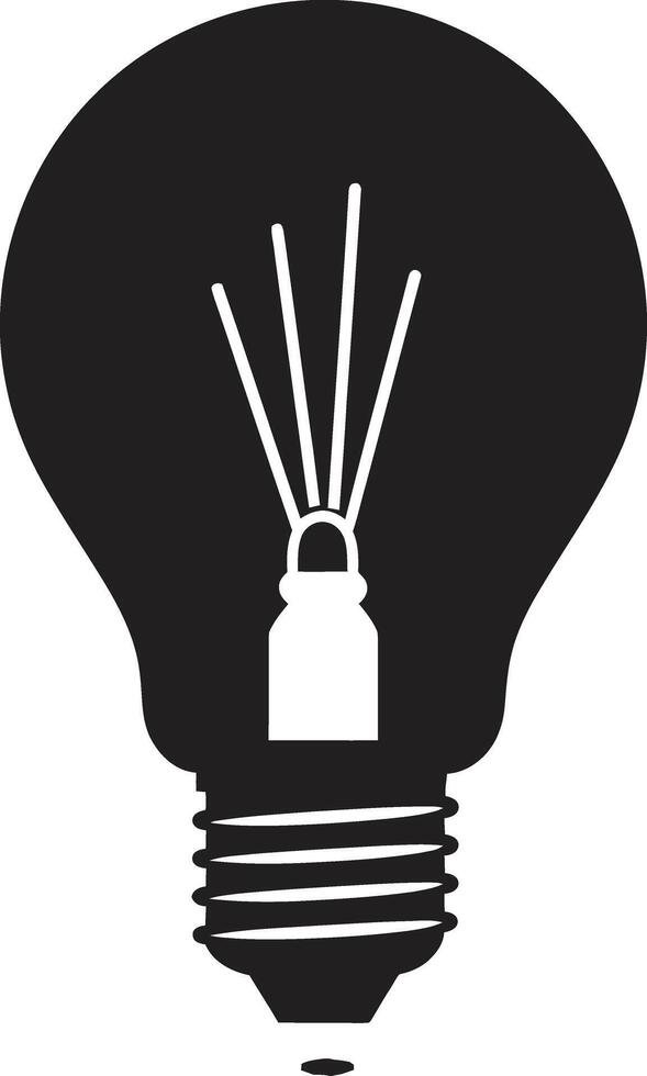 Elegant Luminescence Black Bulb Emblem Abstract Illumination Black Bulb Creation vector