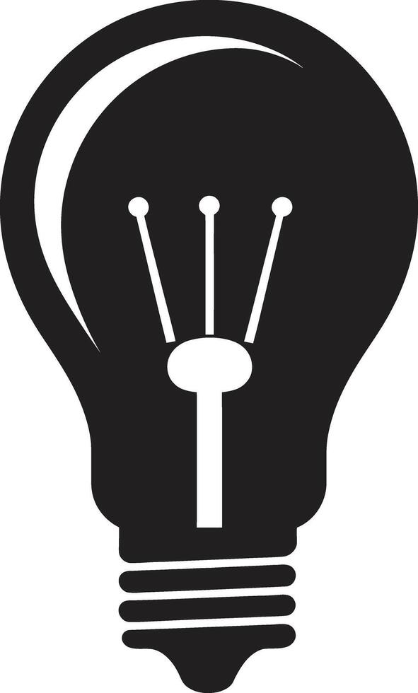 Bright Ideation Black Bulb Conceptualization Radiant Paths Black Bulb Symbolization vector