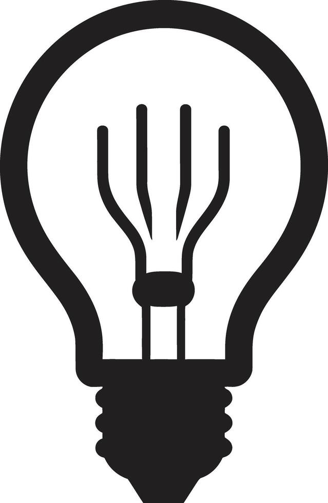 Lighting the Path Black Bulb Evolution Simplistic Luminosity Black Bulb Concept vector