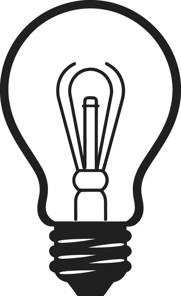 Visionary Brilliance Black Bulb Identity Bulb of Creativity Black Inspiration vector