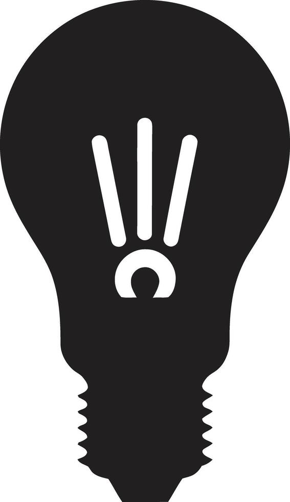 Shaping Brilliance Black Bulb Representation Elegant Luminescence Black Bulb Emblem vector