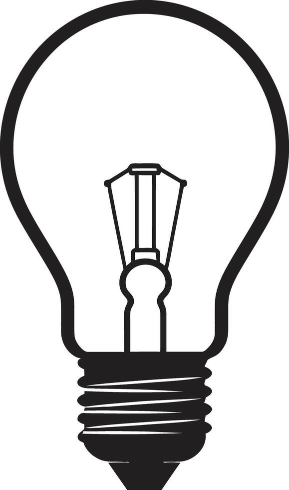 Artistic Illumination Black Bulb Symbol Bright Ideation Black Bulb Conceptualization vector