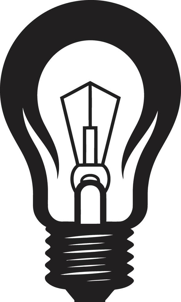 Shine and Shadow Black Bulb Creation Visionary Brilliance Black Bulb Identity vector