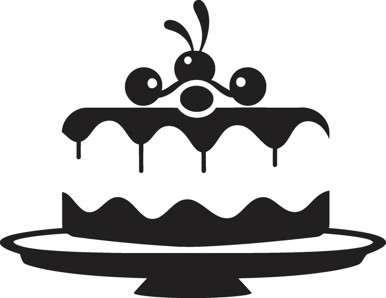 Innovative Illumination Black Cake Representation Abstract Elegance Black Cake Artistry vector