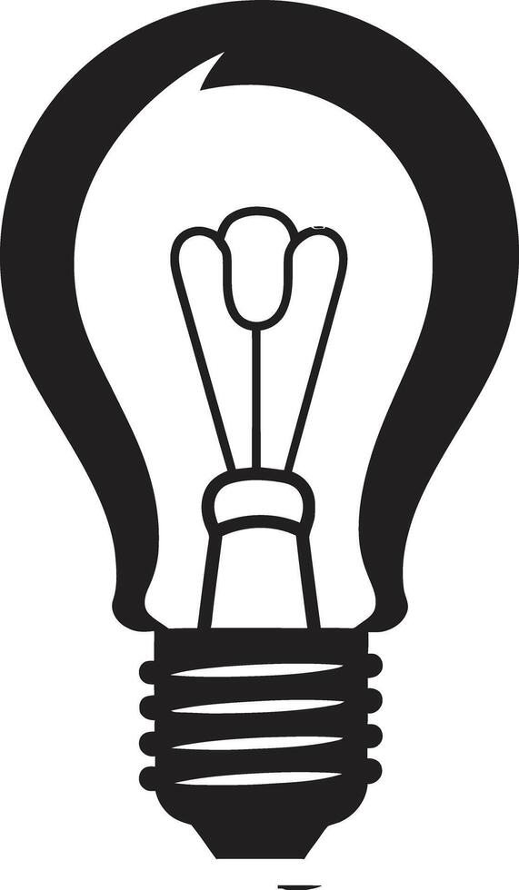 Dark Brilliance Black Bulb Minimalistic Glow Black Bulb vector