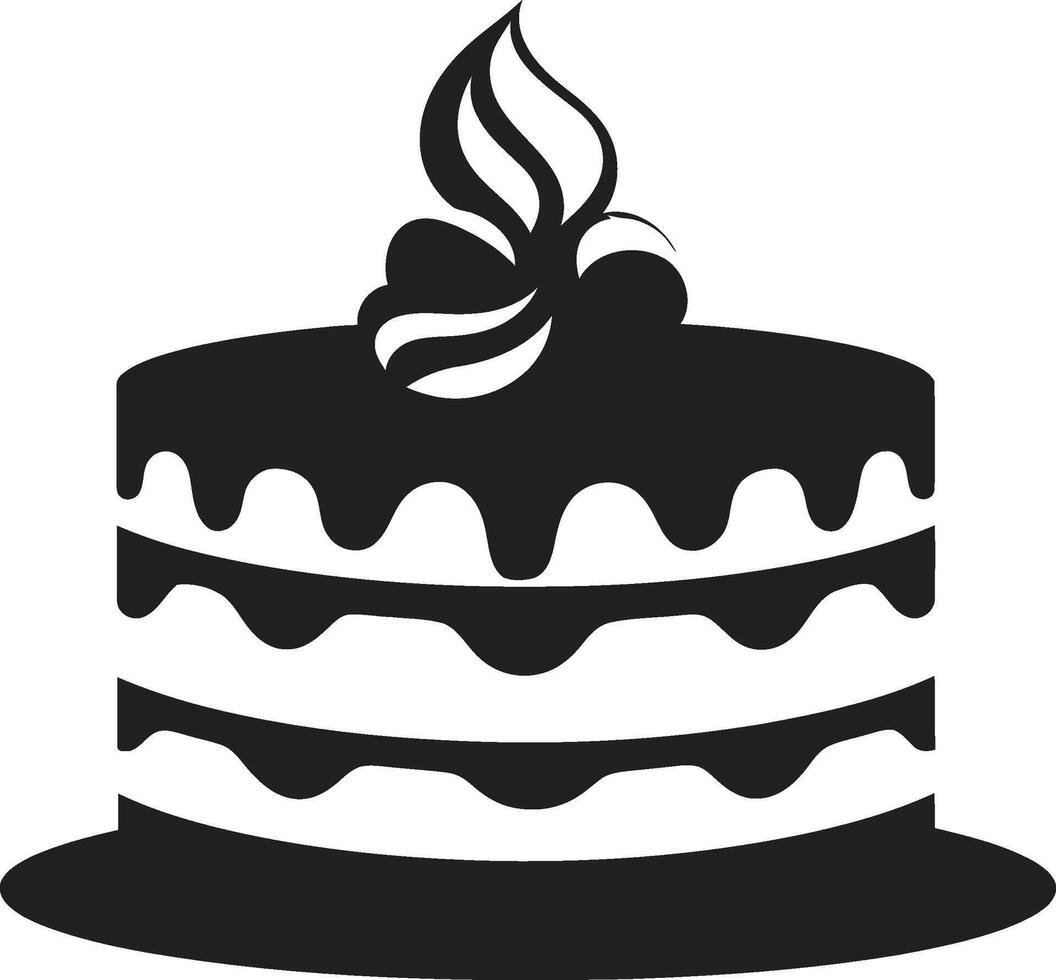 Dynamic Brilliance Black Cake ic Symbol Innovative Illumination Black Cake Representation vector