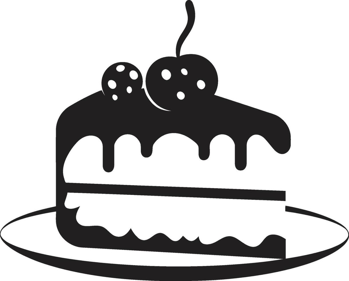 Chic Dessert Black Cake Mark Crafting Sweetness Black Cake ography vector