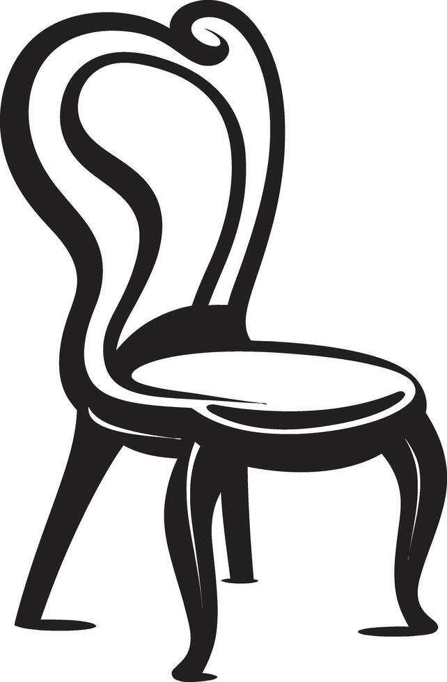 calmante elegancia negro relajante silla simbólico representación minimalista comodidad negro silla emblemático vector