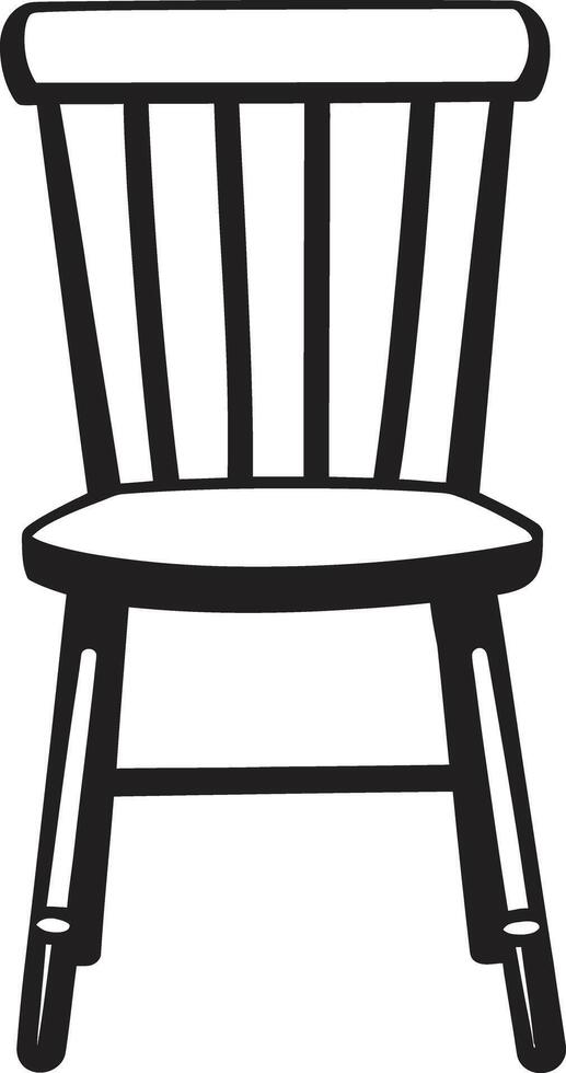 Contemporary Serenity Black Chair Emblematic Mark Tranquil Bliss Black Relaxing Chair ic Emblem vector