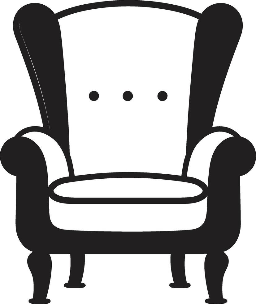 Soothing Luxury Black Relaxing Chair Emblematic Identity Minimalistic Serenity Black Chair Symbolism vector