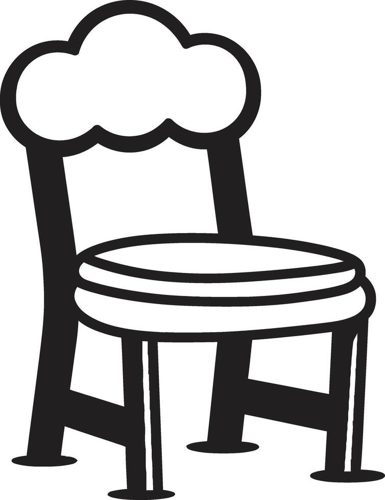 Modern Tranquility Black Relaxing Chair Emblematic Identity Elegant Rest Black Chair ic Mark vector