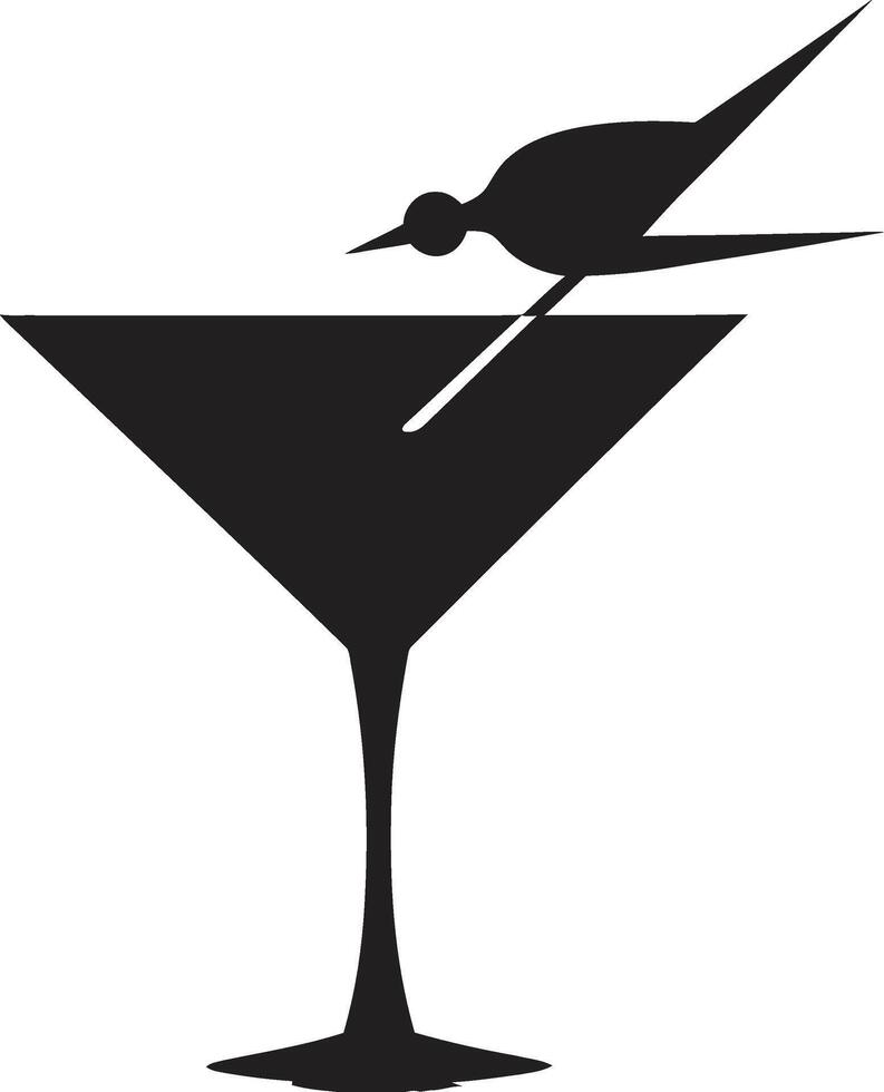 Refreshing Mix Black Cocktail Emblematic Symbolism Elegant Libations Black Drink ic Concept vector