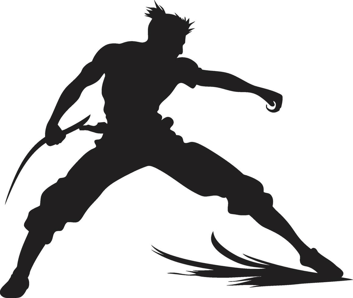 Battle Impact Two Men Fighting Emblem Rivalry Showdown Black of Fighters vector