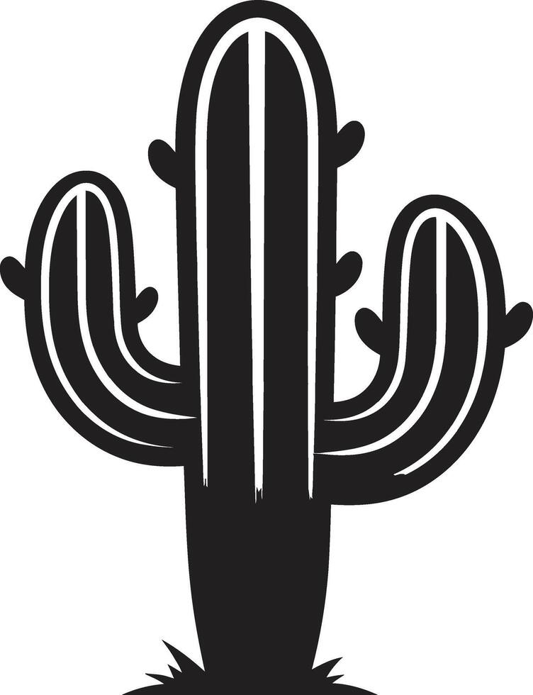 Arid Elegance Wild Cacti in Black Desert Oasis Black with Cactus vector