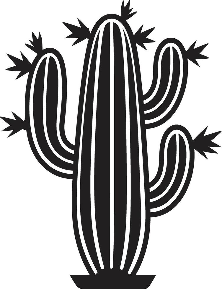 suculento desierto negro cactus escena espinoso majestad salvaje cactus en negro vector