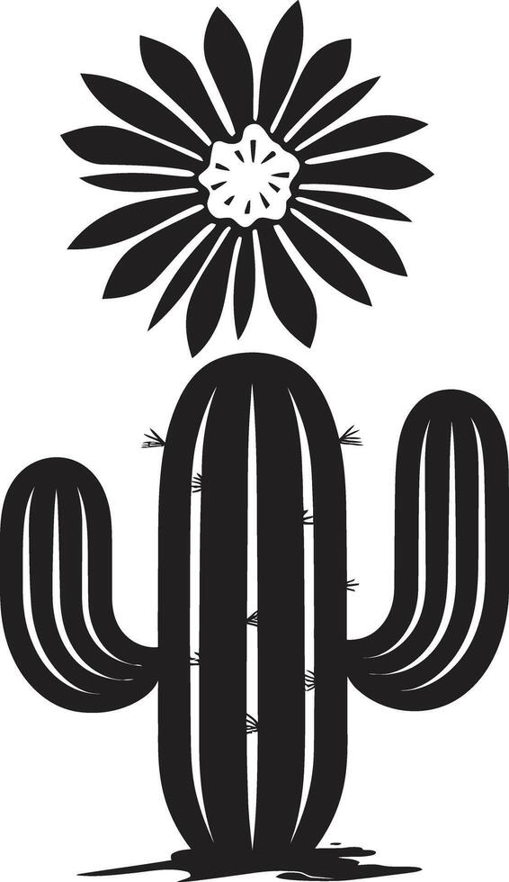 Succulent Mirage Black with Cacti Thorny Beauty Black of Wild Cacti vector