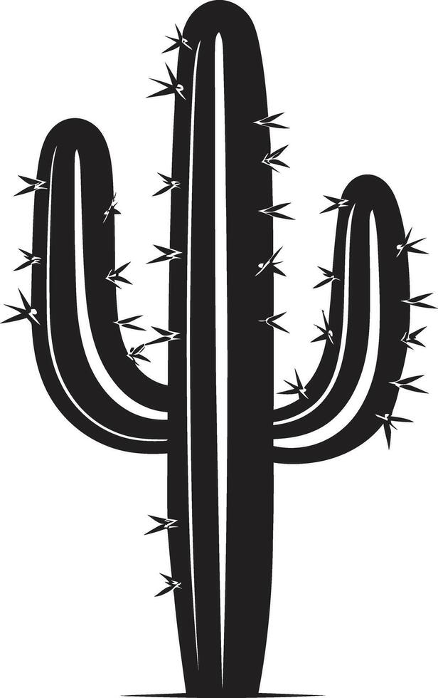 Cactus Majesty Black Plant Scene Prickly Beauty Black Cactus vector