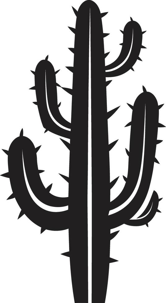 Desert Wilderness Black with Cacti Spiny Oasis Wild Cacti in Black Emblem vector