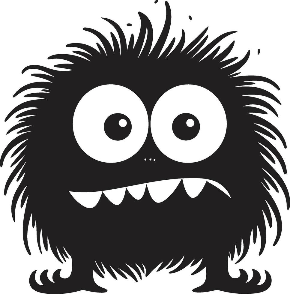 Giggly Goblins Doodle Monsters in Black Whisker Wonders Cute Doodle Monster vector