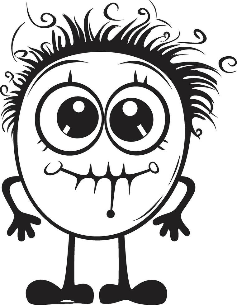 Inkblot Pals Doodle Monsters Emblem Cheerful Critters Black for Cute Doodle Monsters vector