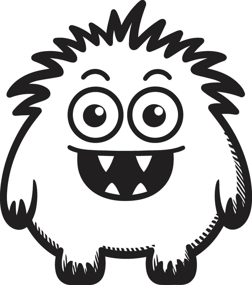 Whimsy Wonders Adorable Doodle Monster s Inkblot Playmates Black for Doodle Monsters vector