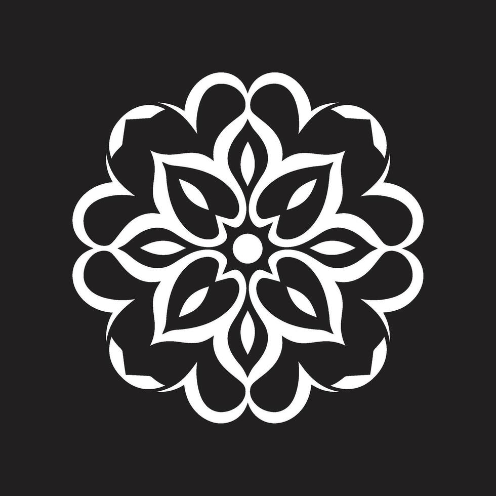 Divine Mandala Black Emblem Unveiling Infinite Harmony Sleek Mandala in Monochrome Black vector