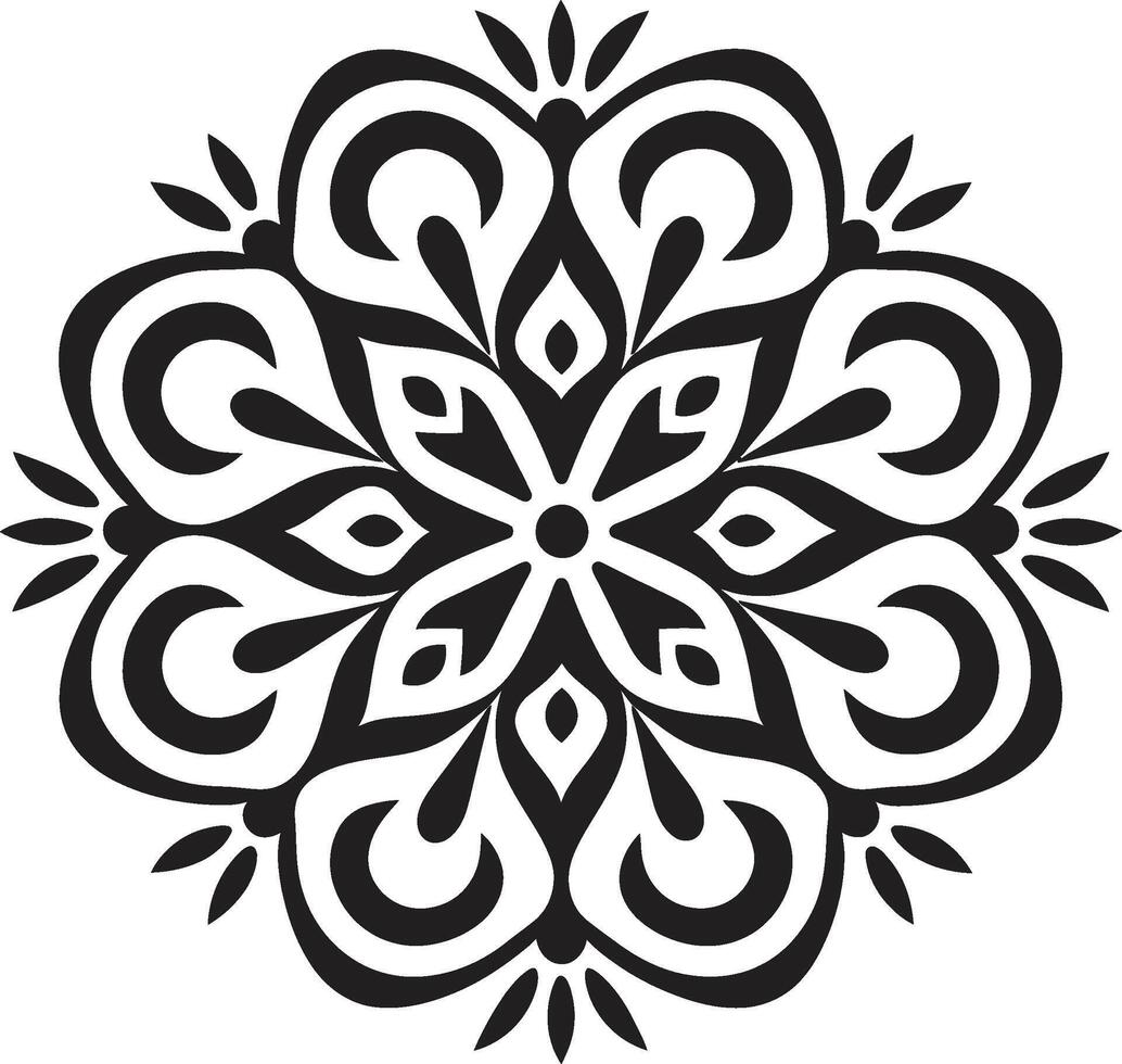 conmovedor simetría negro revelando mandala modelo mandala magia monocromo emblema con vector