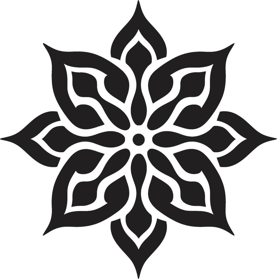 Divine Mandala Monochromatic Emblem Featuring Infinite Harmony Black with Mandala Pattern in Elegant vector