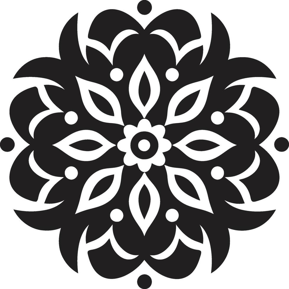 Enchanting Elegance Black with Intricate Mandala Pattern Mystical Medallion Elegant Mandala in Monochromatic vector