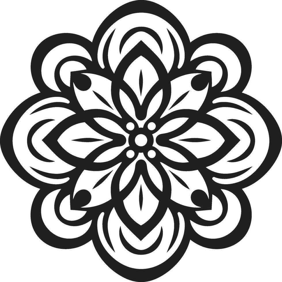 eterno armonía intrincado mandala en pulcro negro cenit de zen mandala con elegante negro modelo vector