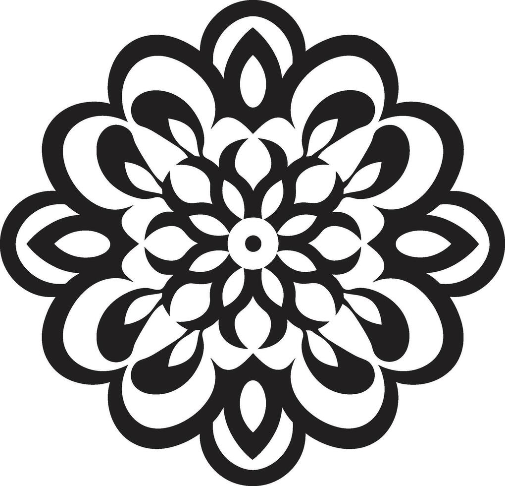 Infinite Harmony Black with Mandala Pattern in Elegant Cultural Kaleidoscope Elegant Mandala in Sleek Black vector