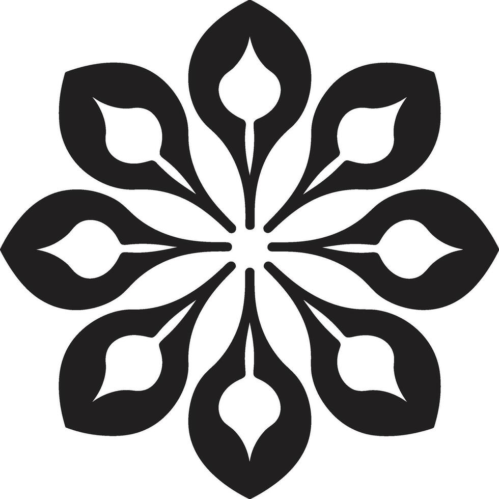 Majestic Circularity Mandala Unveiling Intricate Pattern in Black Sacred Geometry Unleashed Monochrome Mandala with Elegant vector