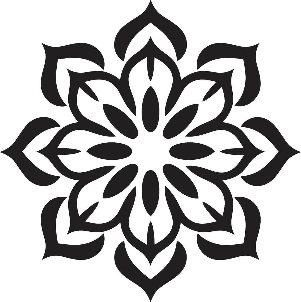 cenit de zen mandala con elegante negro modelo integridad susurro negro emblema exhibiendo mandala en vector