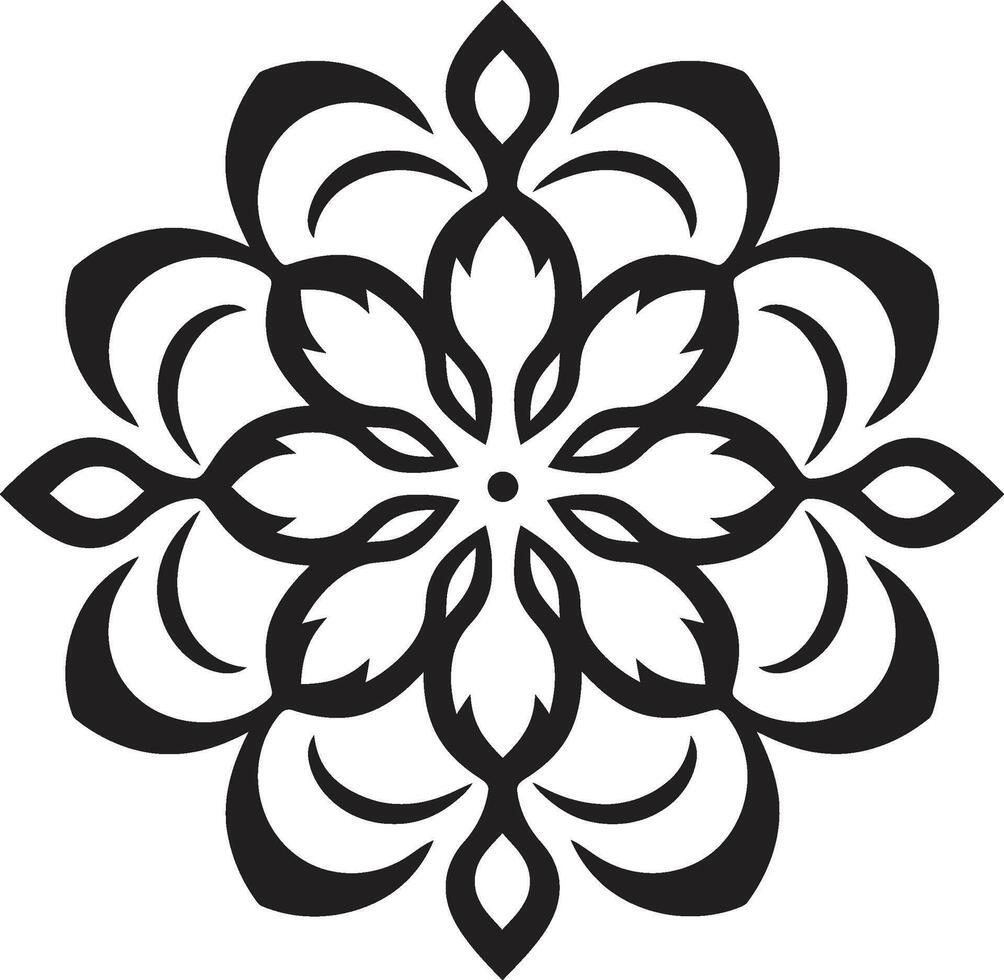 cultural caleidoscopio negro presentando mandala modelo conmovedor espirales mandala en elegante negro vector