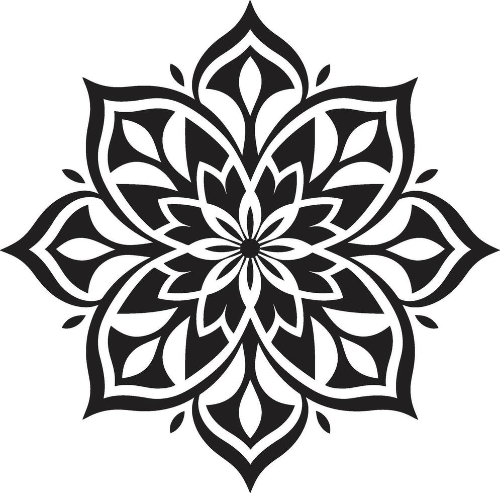 Cultural Essence Mandala in Monochrome Black Harmony Unveiled Intricate Mandala Pattern in vector