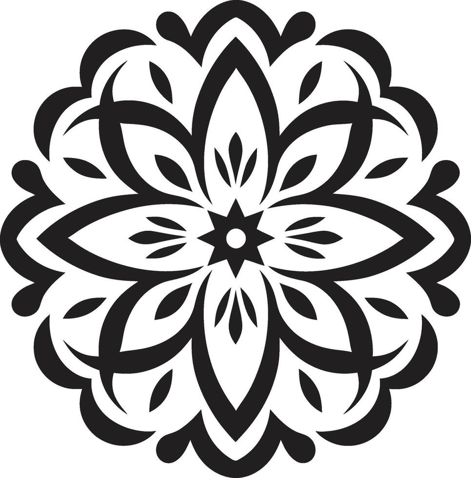 trascendental patrones monocromo mandala en elegante cenit de zen negro con intrincado mandala modelo vector