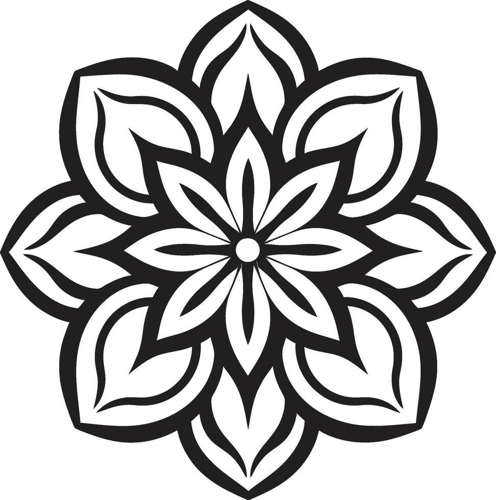 Infinite Serenity Monochrome Emblem Depicting Mandala in Spiritual Spirals Elegant Black with Mandala in vector