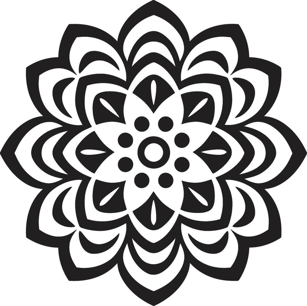 Enigmatic Elegance Elegant Mandala in Sleek Black Infinite Serenity Black with Mandala Pattern vector