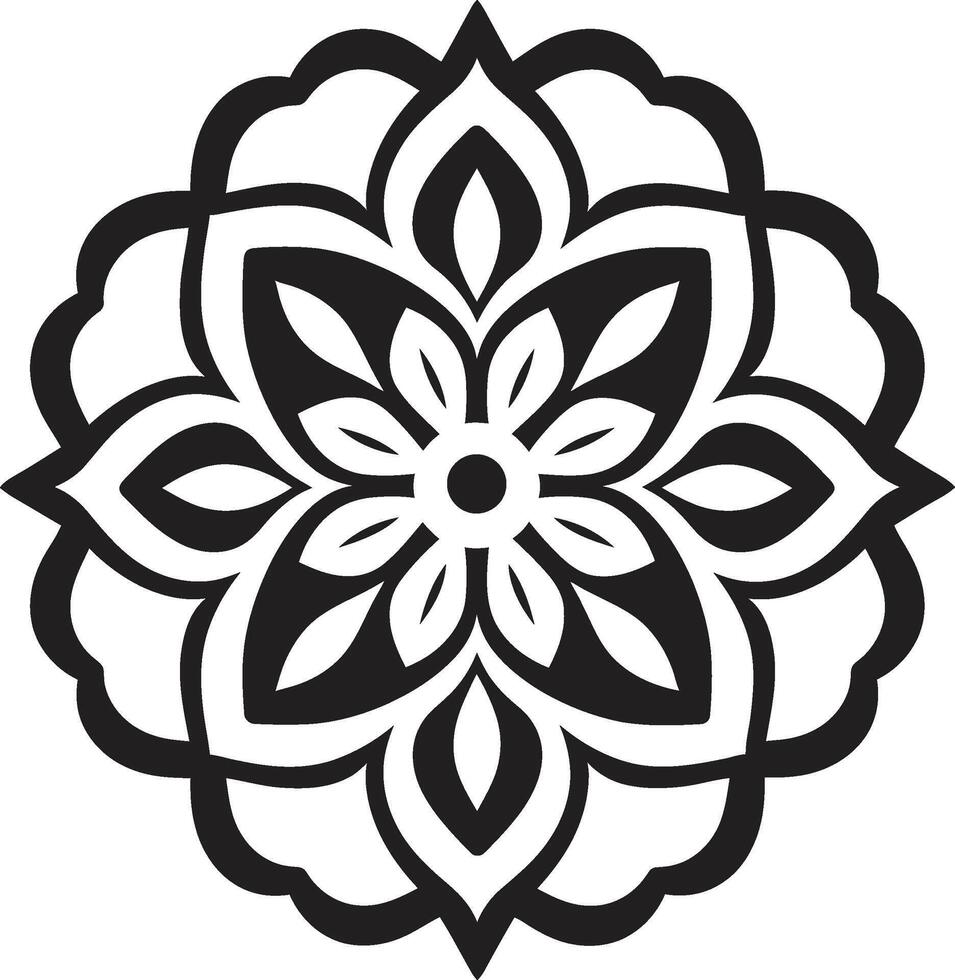 Cultural Essence Mandala in Monochrome Black Harmony Unveiled Intricate Mandala Pattern in vector