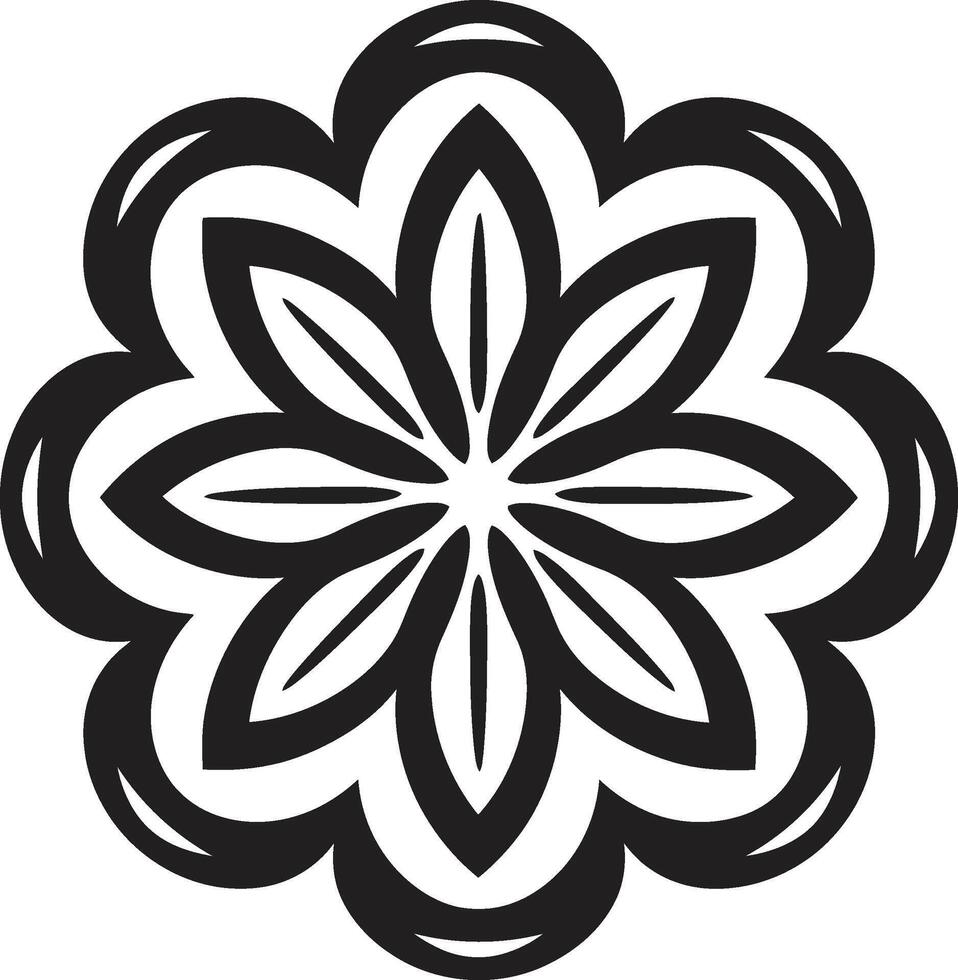 Cultural Kaleidoscope Black Featuring Mandala Pattern in Eternal Harmony Intricate Mandala in Sleek Black vector