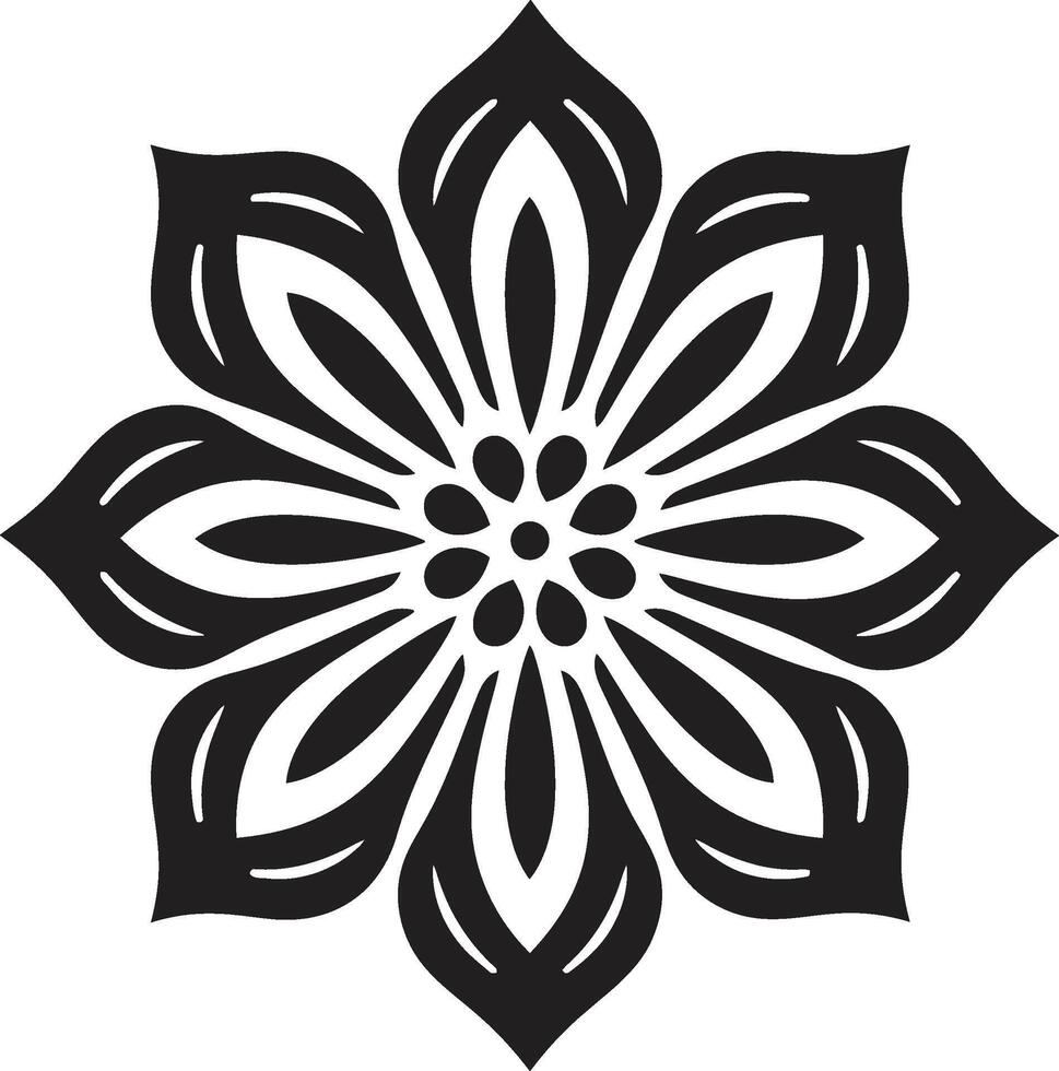 Mandala Majesty Monochrome Mandala in Black Spiritual Symmetry Elegant with Mandala Pattern vector