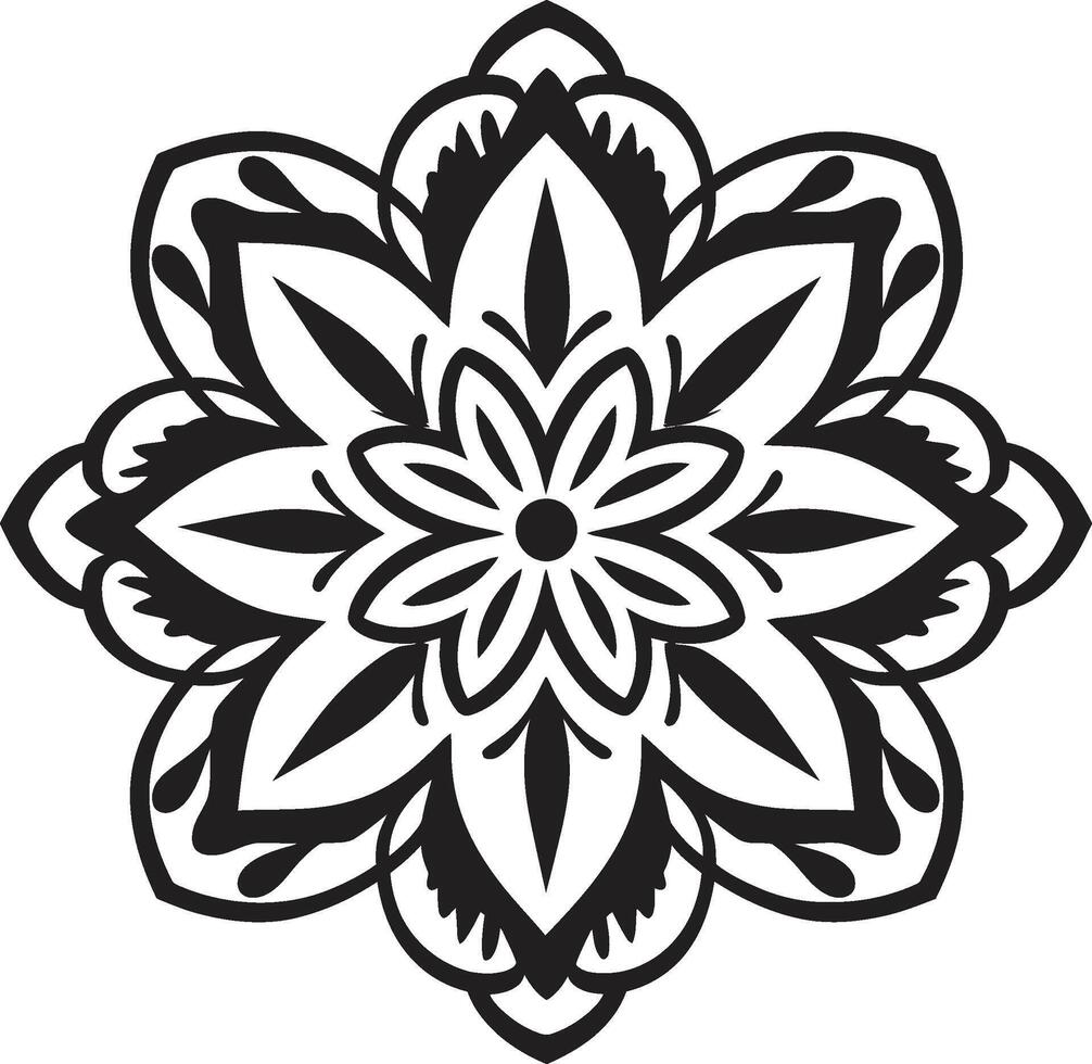 Infinite Harmony Black with Mandala Pattern in Elegant Cultural Kaleidoscope Elegant Mandala in Sleek Black vector