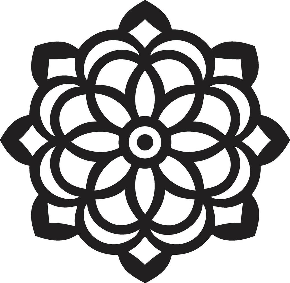 Zen Essence Monochrome Mandala in Elegant Harmony Unveiled Black Showcasing Mandala Pattern in vector